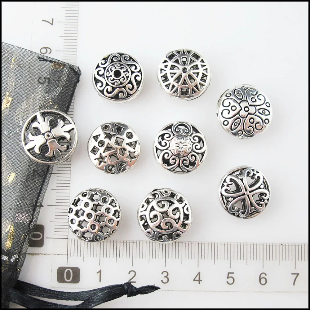8pcs Round Flat Flower Heart Charms for DIY Crafting