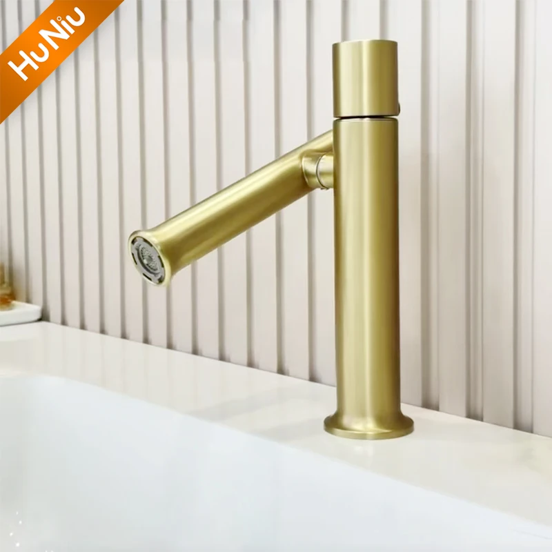 Grifos de baño de acero inoxidable 304, mezclador de lavabo de Oro pulido, grifo de lavabo Gourmet, grifo de agua fría y caliente, gris