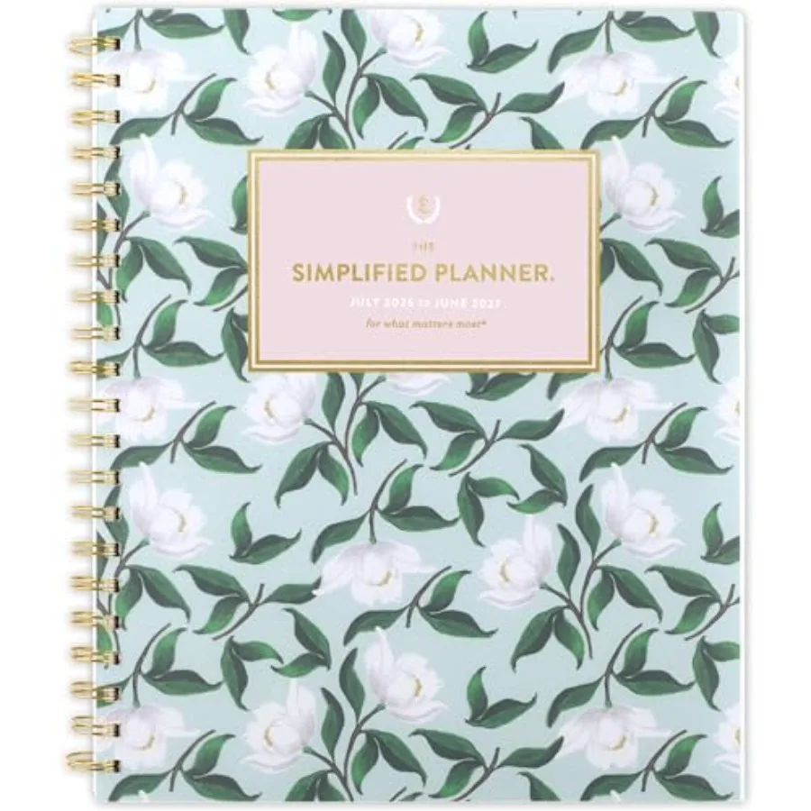 

Planner Weekly and Monthly Academic 12-Month July-June 8-1/2" x 11" Simplified by Emily Ley Savanna Blooms EL50-905A
