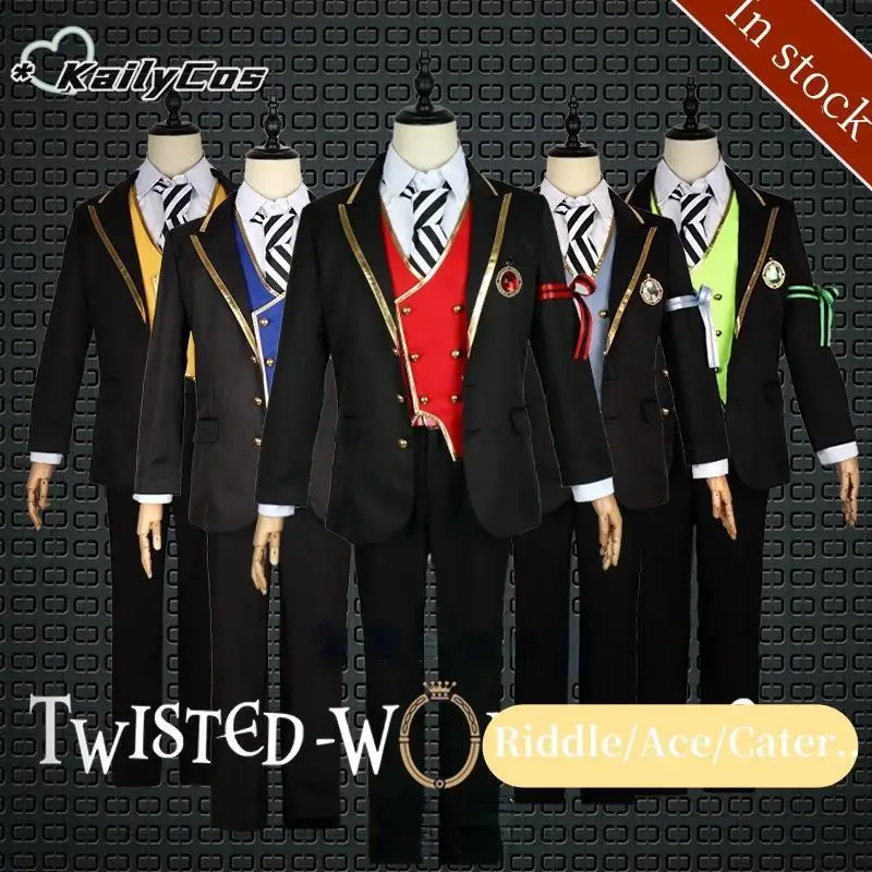 Anime Game Twisted Wonderland Cosplay Costume Men School Uniforms Riddle Floyd Lilia Cosplay Costumes for Halloween Party