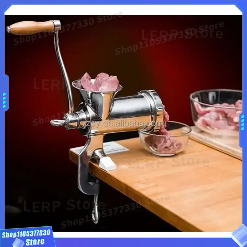 Manual Stainless Steel Meat Grinder Hand Crank Mincer for Kitchen Household Sausage Filler Tool with Accessories Easy to