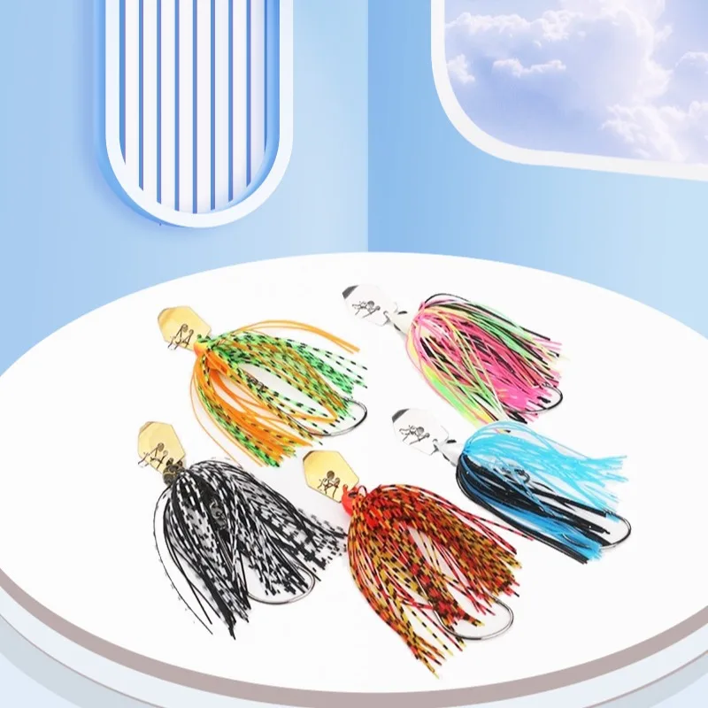 

11G-21G JIG water retaining board beard man Luya bait anti-bottom hanging composite sequins bionic bait fishing accessories