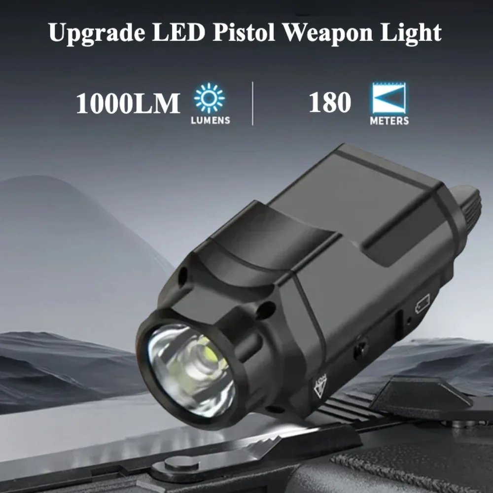 ไฟฉาย LED แบบยุทธวิธี HL-20 ความสว่าง 1000 ลูเมน พร้อมโหมดแฟลช  อุปกรณ์เสริมสำหรับปืน  พร้อมกุญแจสำหรับติดตั้งบนรางขนาด 20 มม. สำหรับการล่าสัตว์กลางแจ้ง