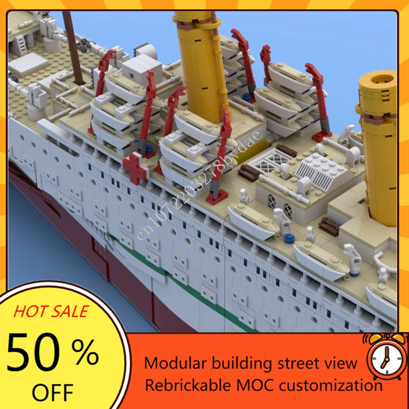 9970 sztuk MOC HMHS Britannic klocki Model okrętła wojennego zestaw klocków technicznych DIY montaż kreatywne puzzle dla dzieci zabawka świąteczny prezent