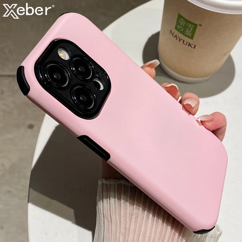 Shockproof Silicone Candy Soft Phone Case For iPhone 16 Pro Max 15 14 13 12 11 XR XS X Camera Protection Armor Thickened Cover