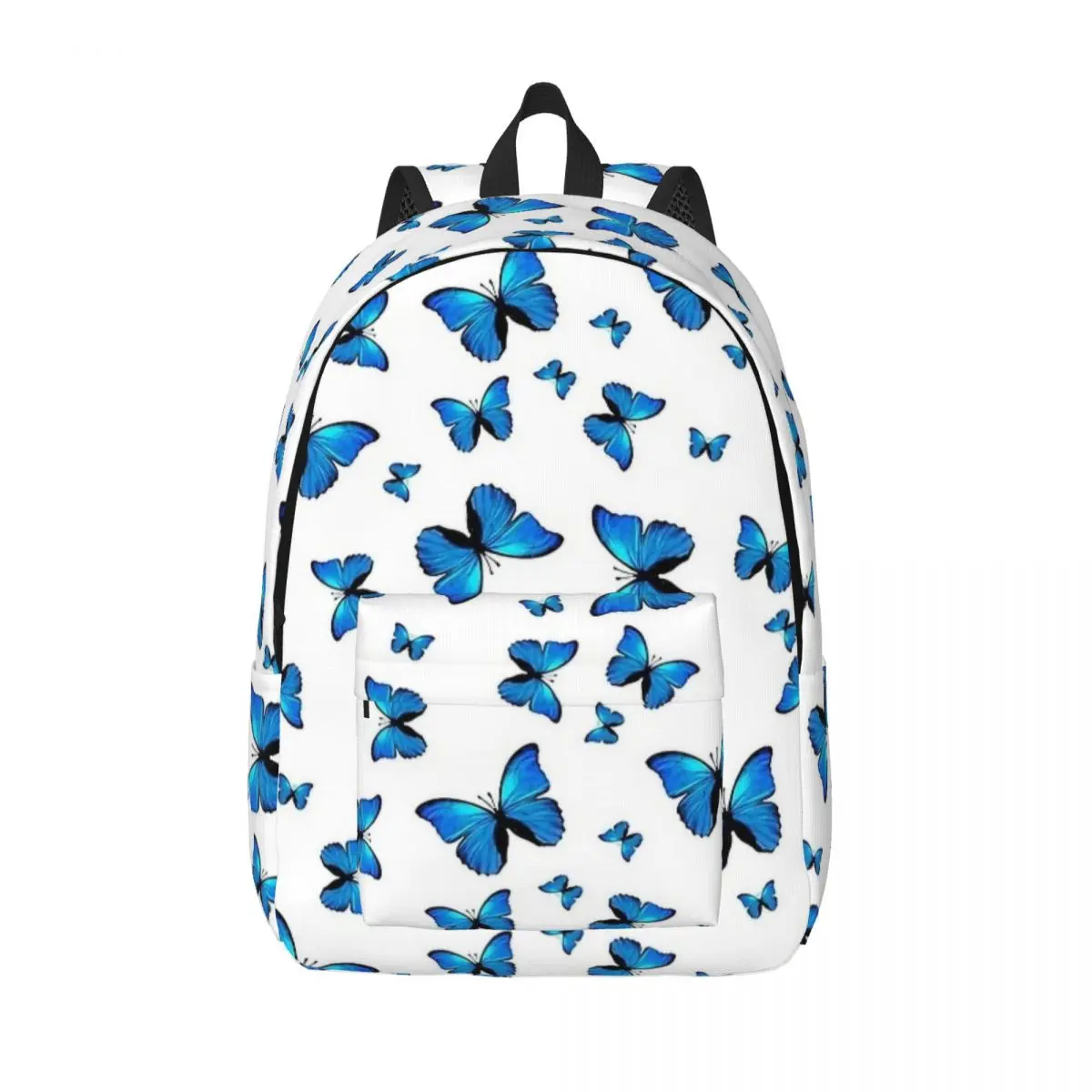 Blue Butterflies Backpack Middle High College School Student Bookbag Teens Daypack Sports