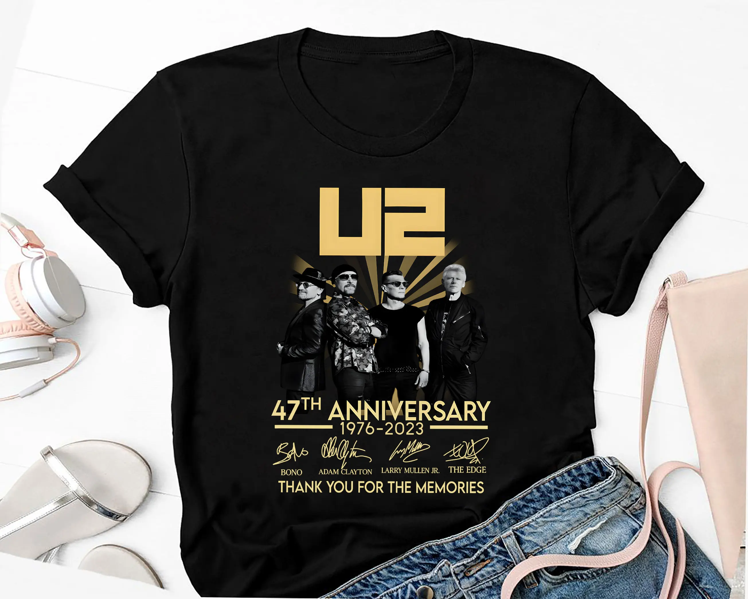 Signature 47 Years U2 Band Fan GifT T Shirt The Joshua Tree Vintage Tour 2023 90s