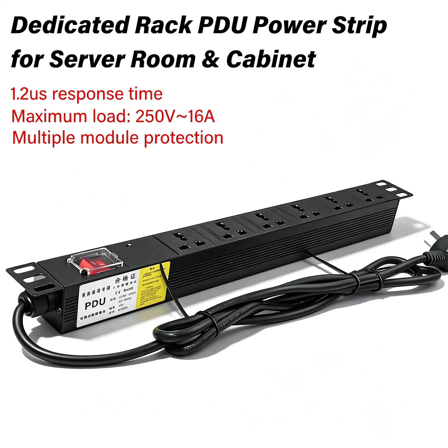 PDU Power Strip, Power Distribution Network, Rack Mount Power Protection Outlet with Surge Protection and Lightning Protection.