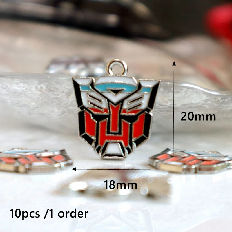 Colgante de aleación de Avatar de dibujos animados de Transformers, 10 piezas, dijes de Metal de Anime, collar, pulsera, pendiente, llavero,