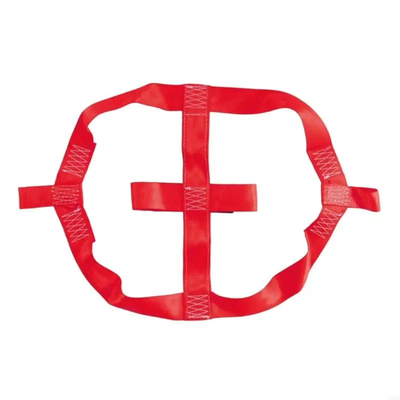 Trailer Wheel Securing Strap for Motorcycle Rear Tires, Reinforced Webbing Design with Center Retaining Support X37F
