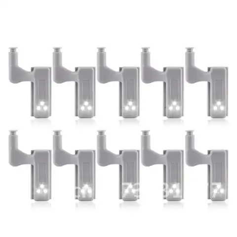 20pcs/10pcs Cupboard Inner Hinge Lamp Universal LED Under Cabinet Light Closet Wardrobe Sensor Light Home Kitchen Night Lights