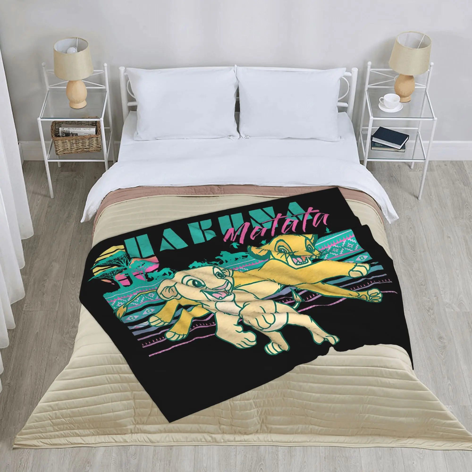 بطانيات الأسد الملك الصوف المطبوعة سيمبا نالا 90s هاكونا ماتاتا تنفس لينة رمي بطانية للمنزل غرفة نوم أفخم رقيقة لحاف