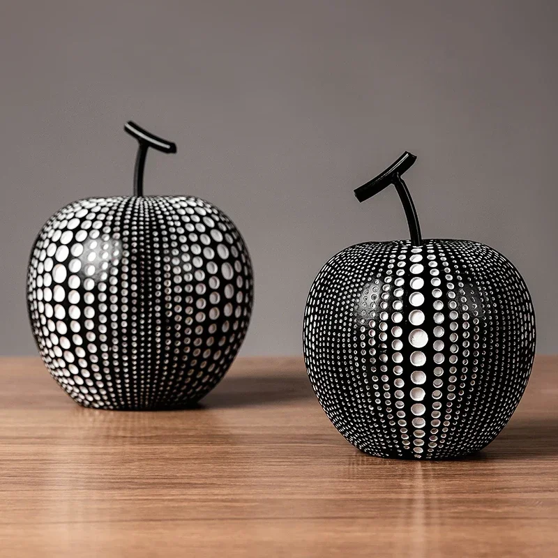 Home Decor Accessories Lucky Apple Statue Sculpture Modern Ornaments for Resin Craft Furnishing Office Desk Decoration Figurines