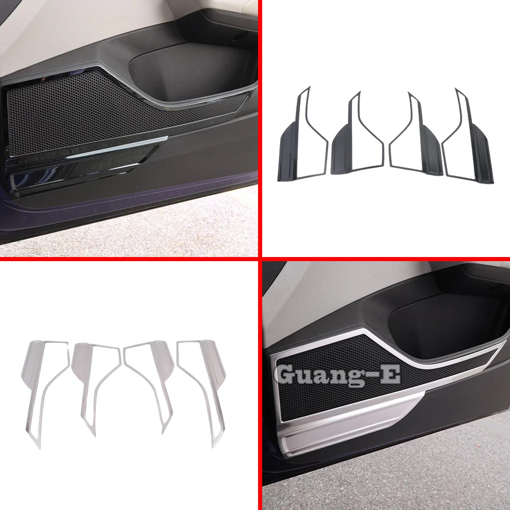 

For Volkswagen VW T-cross Tcross 2019 2020 2021 2022 2023 Sticker Stainless Steel Frame Inside Door Audio Speak Sound Ring Trim