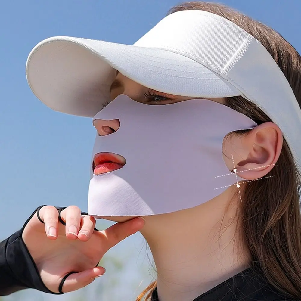 

Summer Women Sunscreen Mask Outdoor Sports Cycling Breathable Washable Reusable Face Cover Double Layer Ice Silk Mask