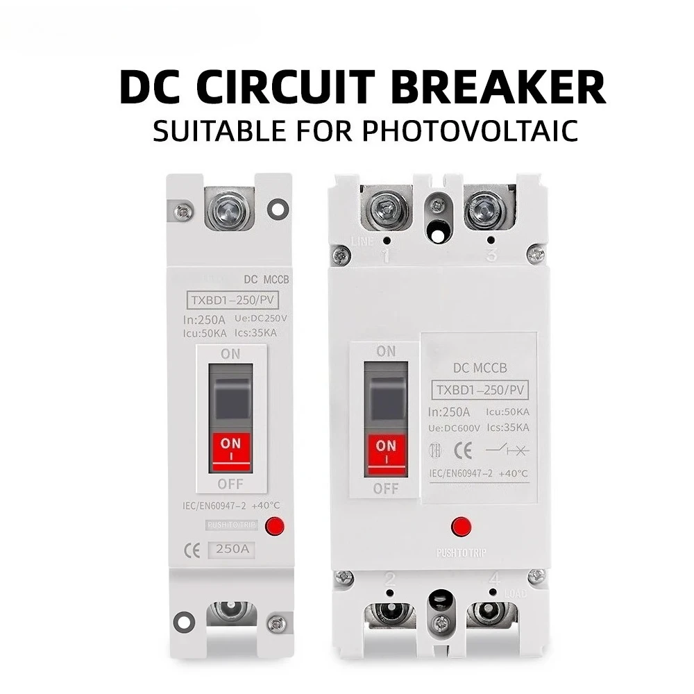Solar Molded Case DC Circuit Breaker MCCB Overload Protection Switch Protector Photovoltaic PV 150A 250A Battery Isolator