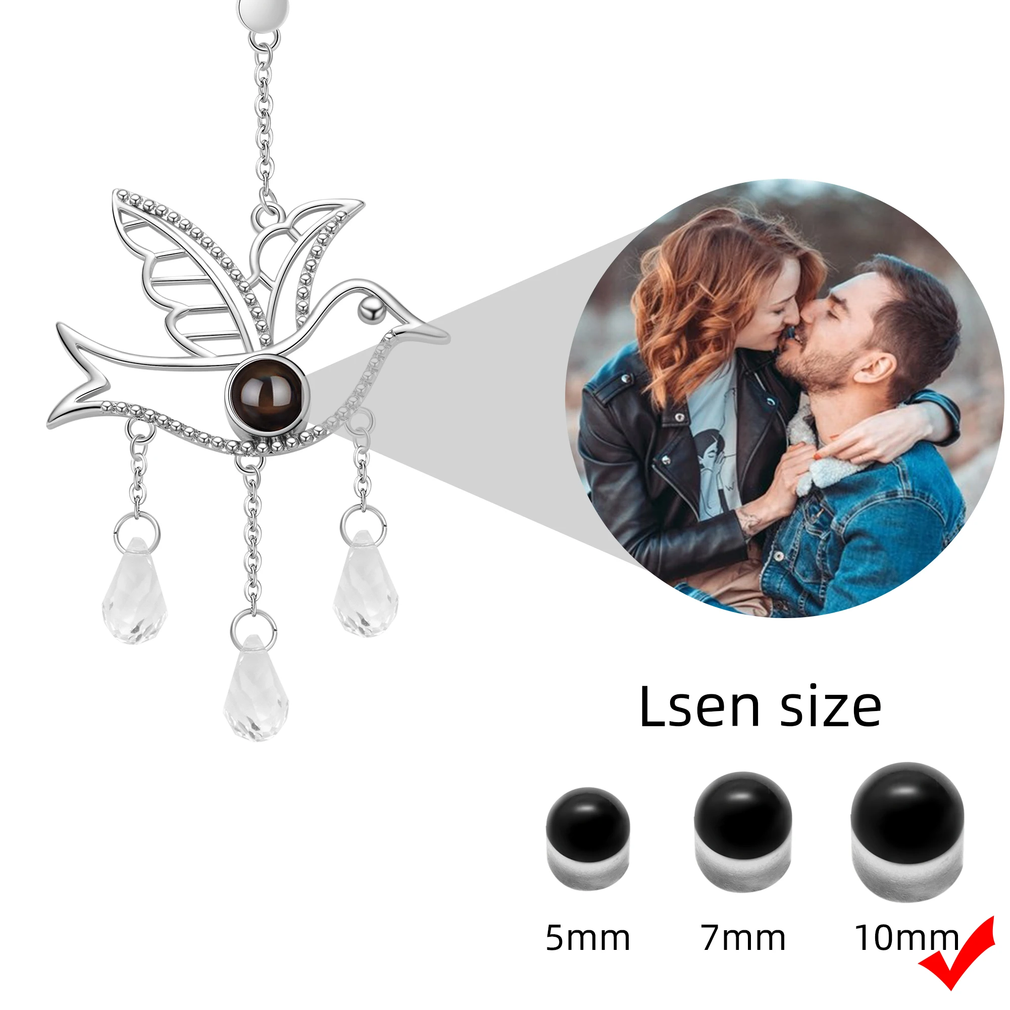 Photo Projection Christmas Ornament Picture Inside Decoration Angel Wings Photo Ornament Projection Pendant 2025 New Home Decor