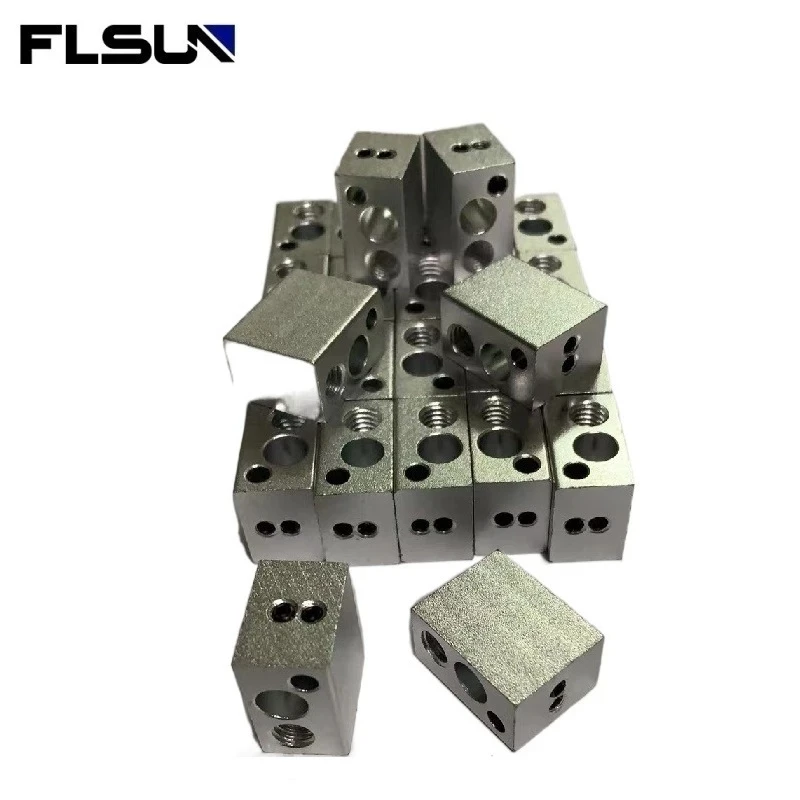 

FLSUN-Super Racer Heat Parts, Delta SR Aluminum Heater Block, High Temperature for Extruder Hotend Kits, Original, 5Pcs per Pack