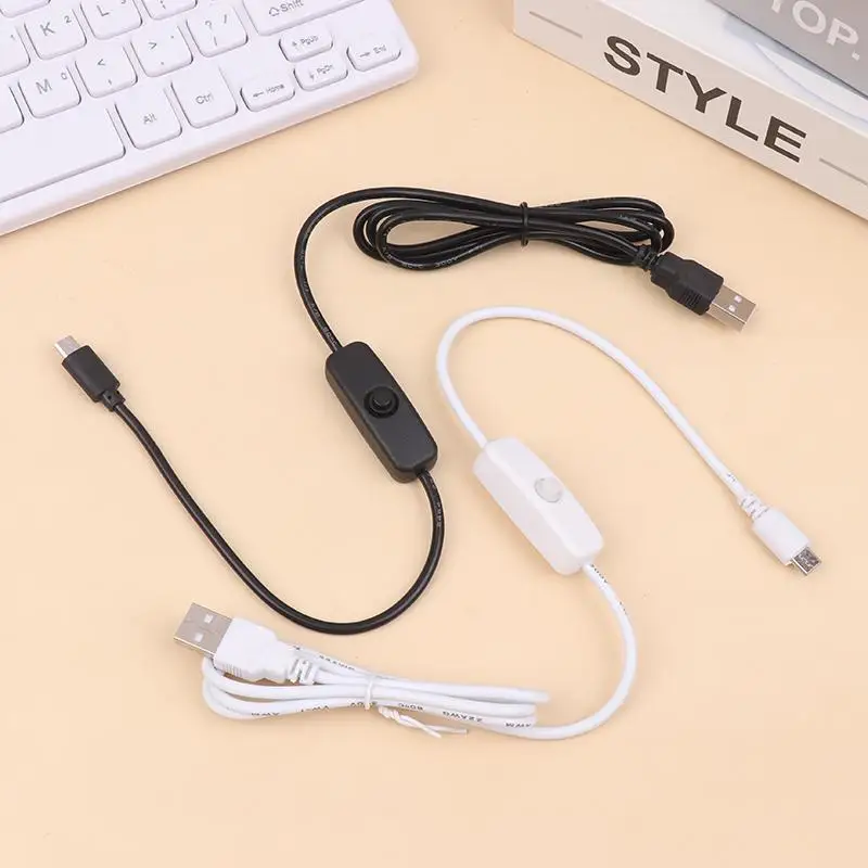 New USB Type-C Extension Cable with On/Off Switch for USB Lamp/USB Fan LED Strip/Bulb Light - Durable Data Sync Charging Cable