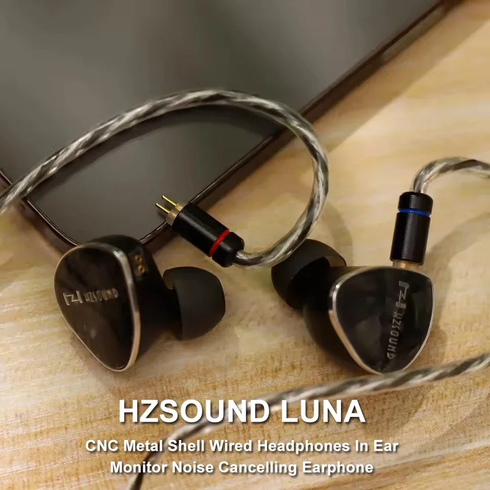 HZSOUND LUNA Earphones with 0.78 2 Pin 3.5/4.4mm Replaceable Plugs Hi-Fi Audio IEMs