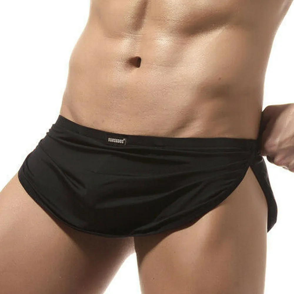 Sexy Mens Skirt Sleepwear Shorts Male Soft Lounge Pajama Comfy Panties U Convex Pouch Underwear Elastic Underpants