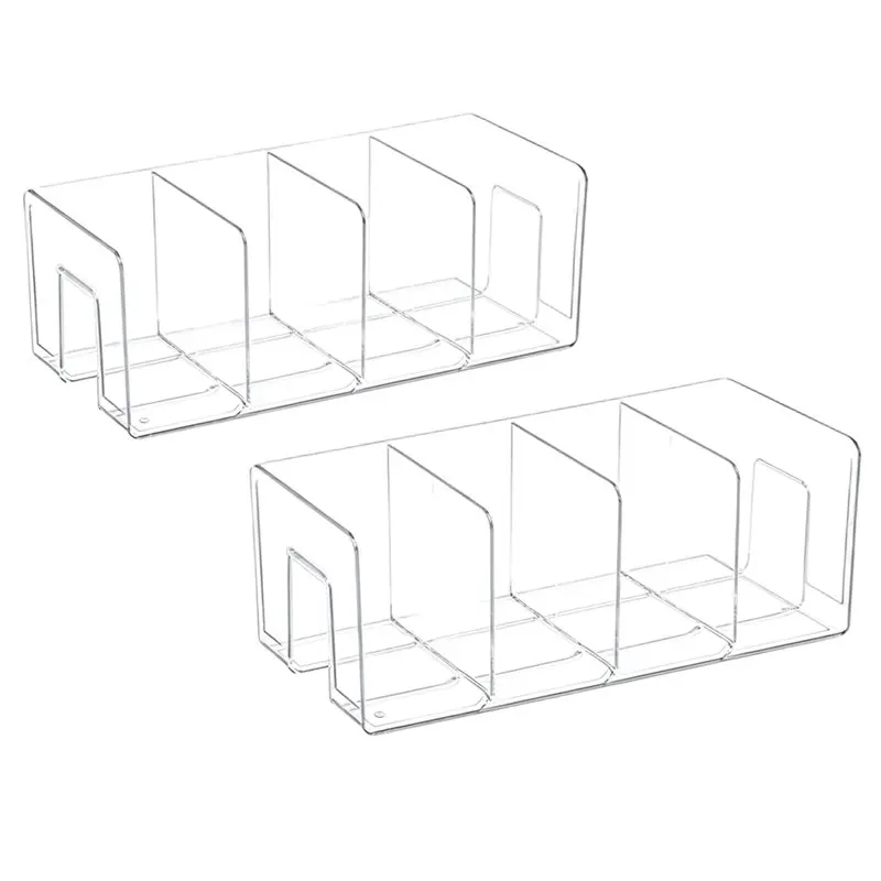 B97A-2Pcs Clear Acrylic Kids Shoe Rack For Closet Organizers Storage Tackable Shoe Shelf,Desk File Sorter Book Small Shoe Rack