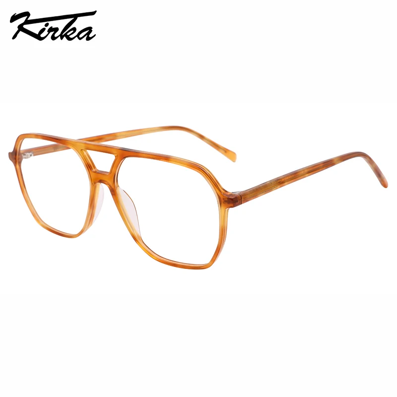 

Kirka Unisex Rectangle Glasses Double Bridge Large Size Thin Frame Optic Prescription Myopia Computer Glasses Frames WD1493P