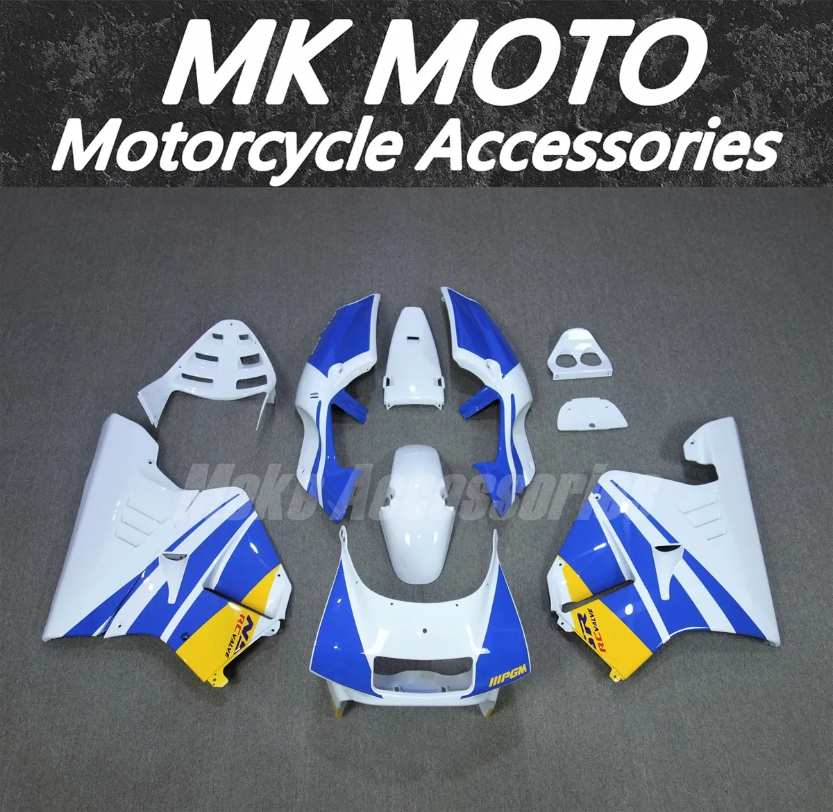 

Moke moto Fairings Kit Fit For NSR250 PGM3 P3 MC21 Bodywork Set High Quality Abs Injection Yellow White Blue