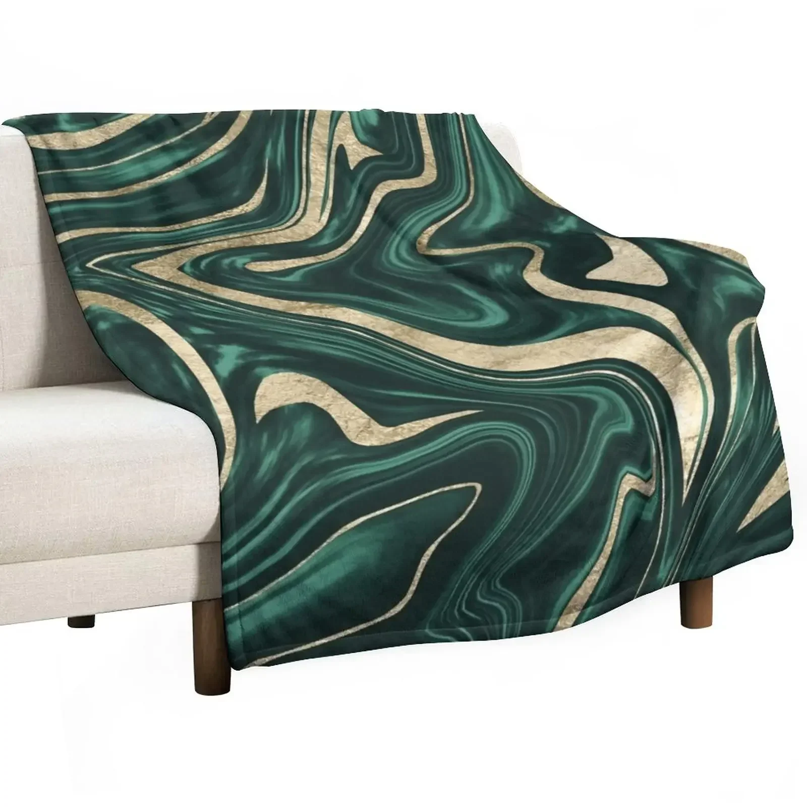 Emerald Green Black Gold Marble #1 #decor #art Throw Blanket Luxury Thicken christmas gifts Bed Fashionable Custom Blankets