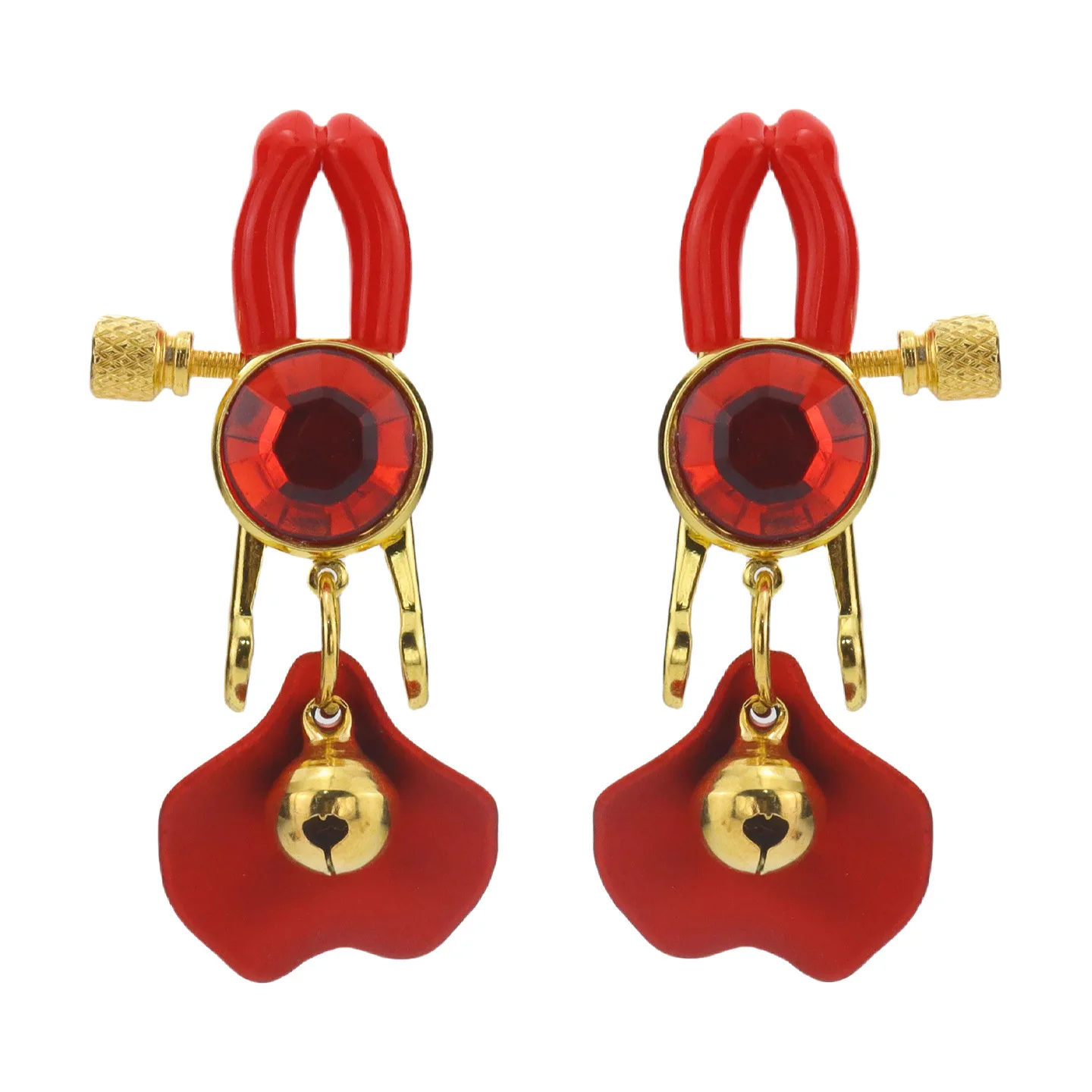 BDSM جرس الحلمة المشابك للنساء ، مقاطع الثدي قابل للتعديل أدوات العقاب ، الوثن إغاظة عبودية الجنس لعب للأزواج