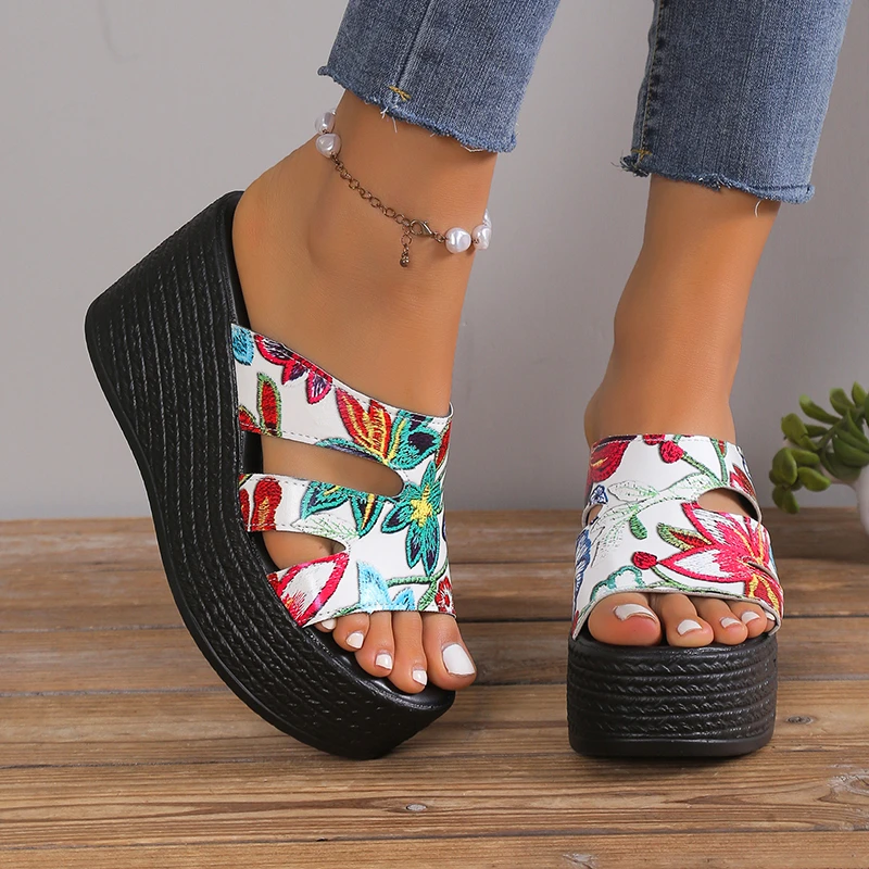 Sandalias De Mujer, novedad De verano, zapatos para Mujer, Sandalias De cuña De estilo bohemio a la moda, zapatillas De playa De ocio para Mujer, Sandalias De Mujer