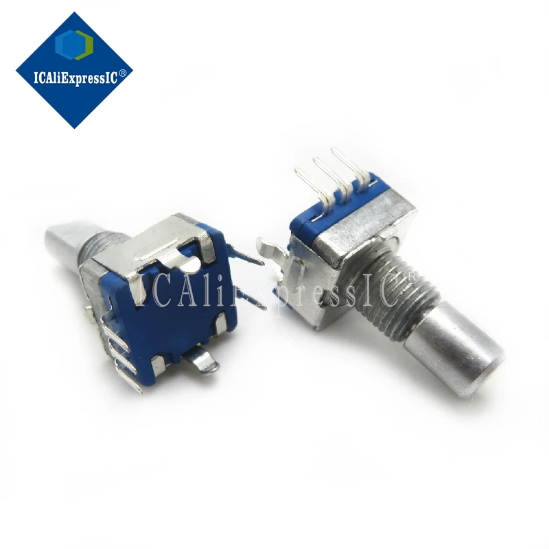 5pcs/lot Half axis rotary encoder, handle length 15mm code switch/ EC11 / digital potentiometer with switch 5Pin In Stock