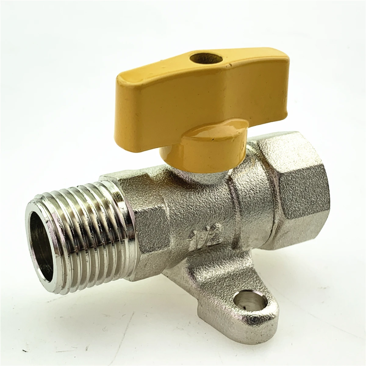 1PCS FOR All Copper Inner And Outer Ribbon Fixed Seat Ball Valve Double Outer Wire Yellow Handle Outer Thread Straight Gas Valve