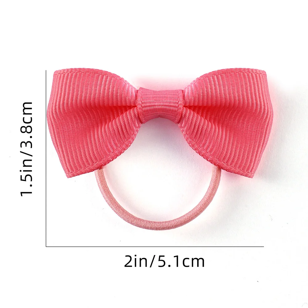 40PCS Set Girl Bows Solid Color Elastic Hair Bands Baby Hair Accessories Girls Hair Ties Kids Headwear Decorative Headband