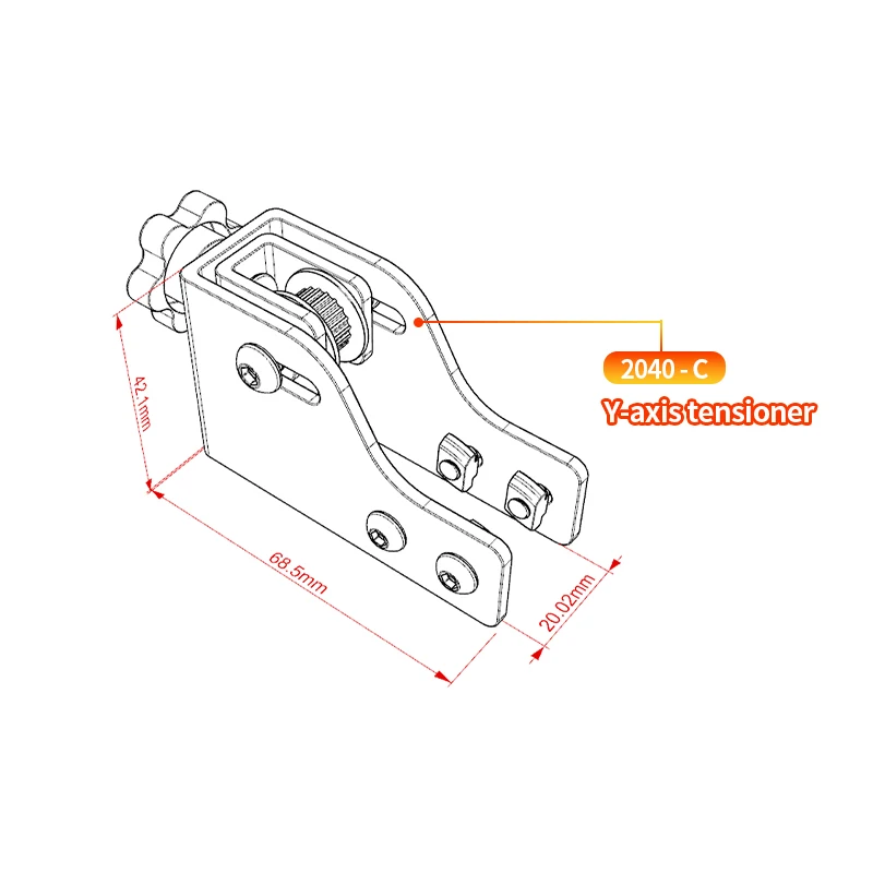 2020 X Axis V-Slot Profile 2040 Y Axis Synchronous Belt Stretch Belt Tensioner 3D Printer Parts For Ender 3 CR-10S DIY Printer