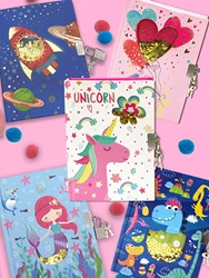 Diary with Lock and Keys, 160 Pages Journal Secret Cute Notebook for Little Kids