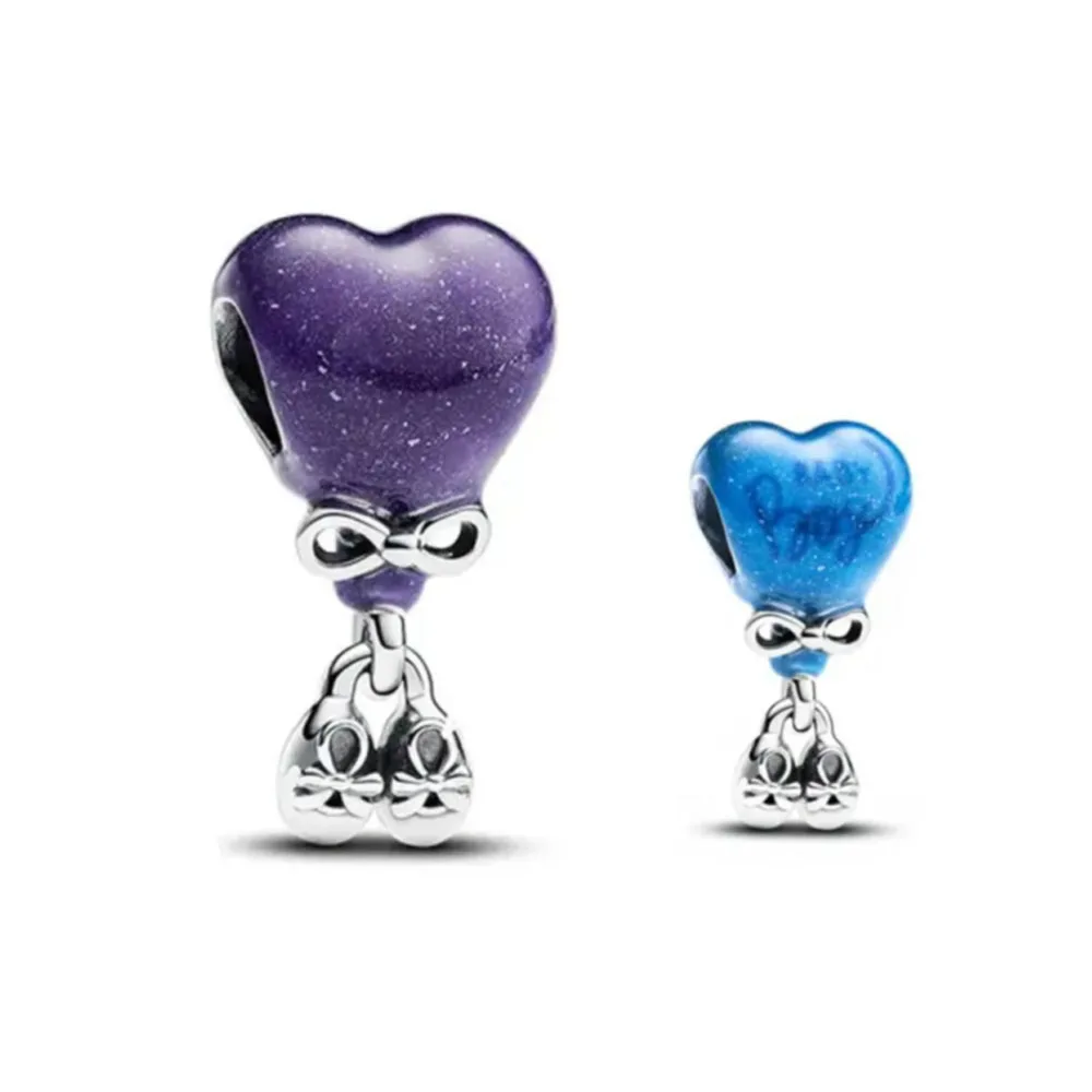 2024 hot Sale S925 Plated Silver Color change Love balloon Pendant Charm Bead Fit Original Pand Bracelet Women DIY Jewelry