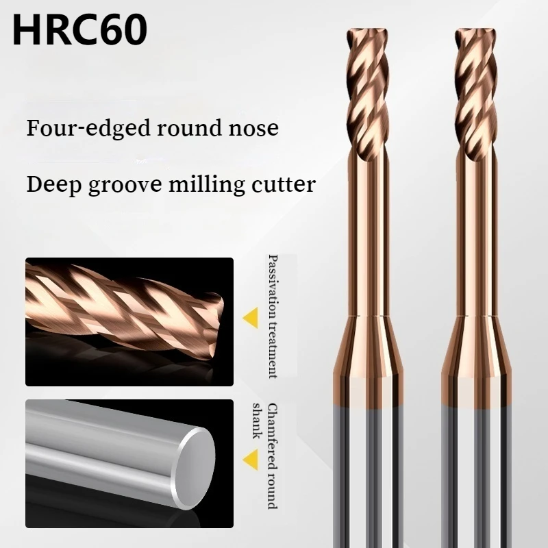 HRC60 micro-pathDeep groove round nose knife R1 1.5/2 3 Angle Radius End Grinder CNC R Niu Niu Cutter TungstenCarbide Steel