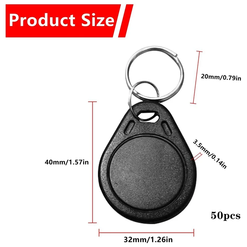FULL-50 Stuks T5577 Beschrijfbare 125 Khz RFID Sleutelhanger Proximity ID Card Token Tag, 125 Khz RFID Beschrijfbare Herschrijfbare T5577 Fob
