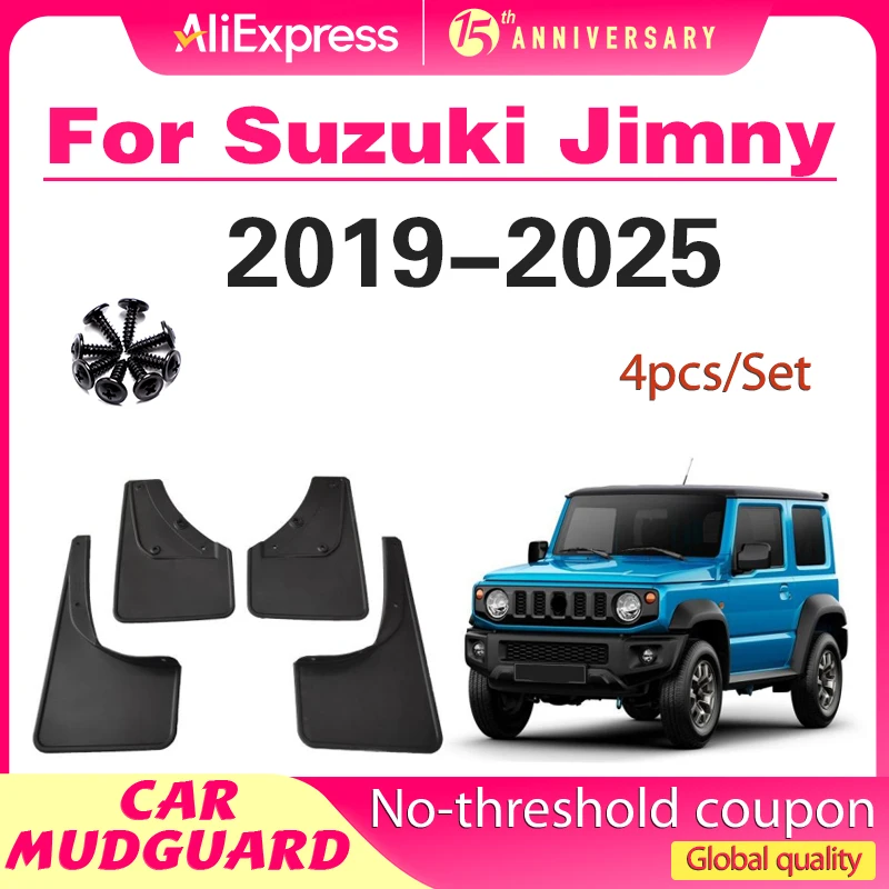 

For Suzuki Jimny Sierra JB64 JB74 2019-2025 Mud Flaps With Tow Strap Splash Guard Fender Mudguard Fender Front Rear Mudflaps JDM