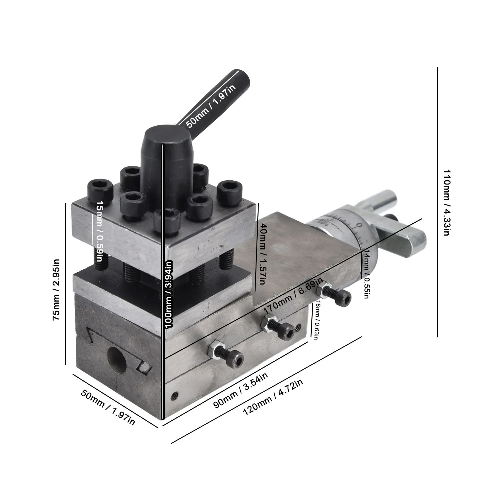 2 Way Vice Clamp Lathe Tool Post Vice Clamp Lathe Tool  Changing 2 Way Mini 50x50mm for 0618 7inx10in 12in 14in Vice Clamp