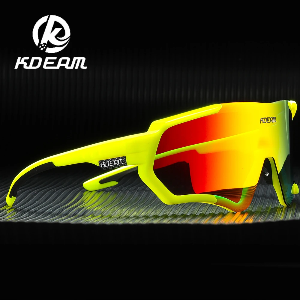 

KDEAM 2024 Outdoor Sports Men's Sunglasses TR90 Polarized Cycling Windproof Sun Glasses Tac1.2 Real Coating Goggles KD714