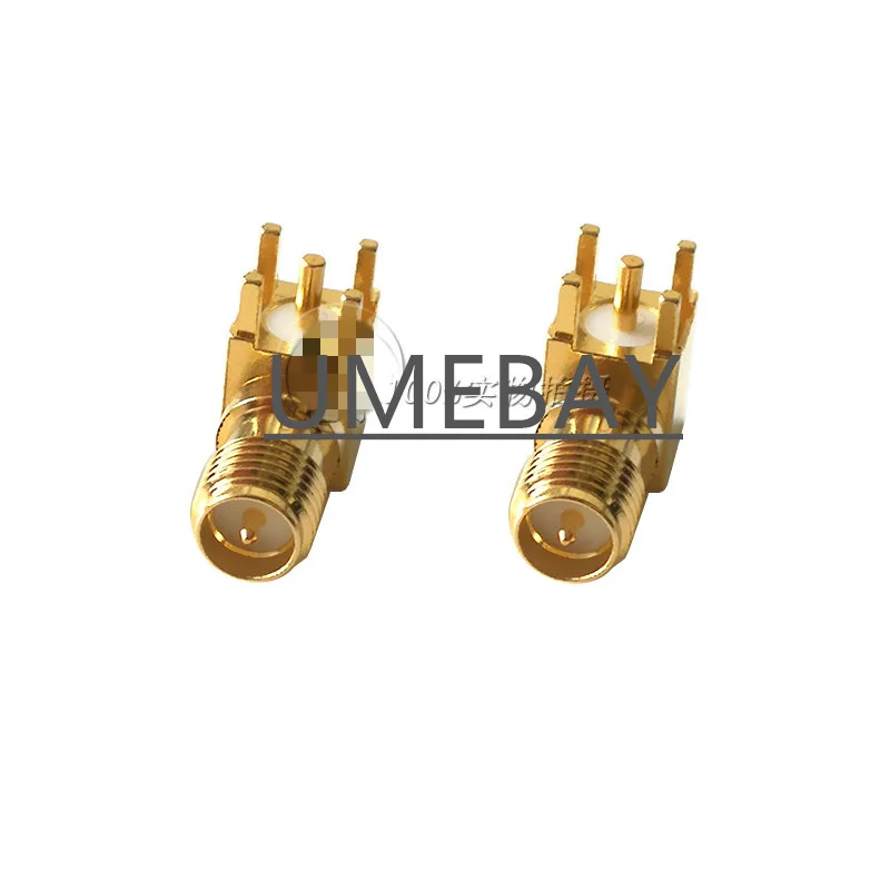 10 pieces per bag SMA female head male pin 50 ohm RP board end right angle gold-plated frequency range 0-6G RF coaxial RF connec