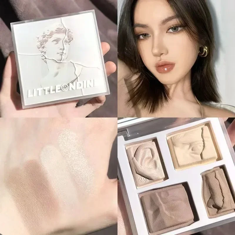 리틀 온딘 스컬프터 하이라이팅 & 컨투어링 올인원 페이스 팔레트 쉬머 일루미네이터 하이라이터로 빛나는 모습 연출