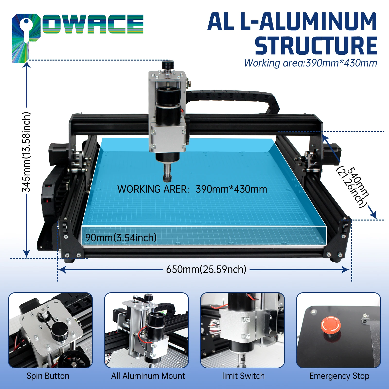 Imagem -03 - Máquina de Gravação de Mesa de Alumínio Cabeça de Laser Controlador Off-line ue Eixos Faça Você Mesmo Cnc 4540 500w 20w 40w