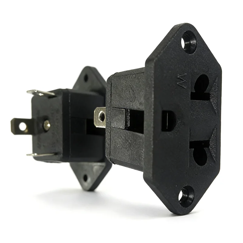 

Black US Panel Mount Outlet Power Connector USA Japan Canada Mexico Embedded Industrial Socket Panel Receptacle AC power socket