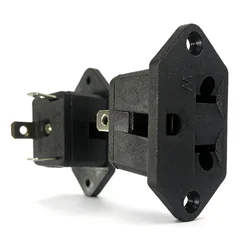Black US Panel Mount Outlet Power Connector USA Japan Canada Mexico Embedded Industrial Socket Panel Receptacle AC power socket