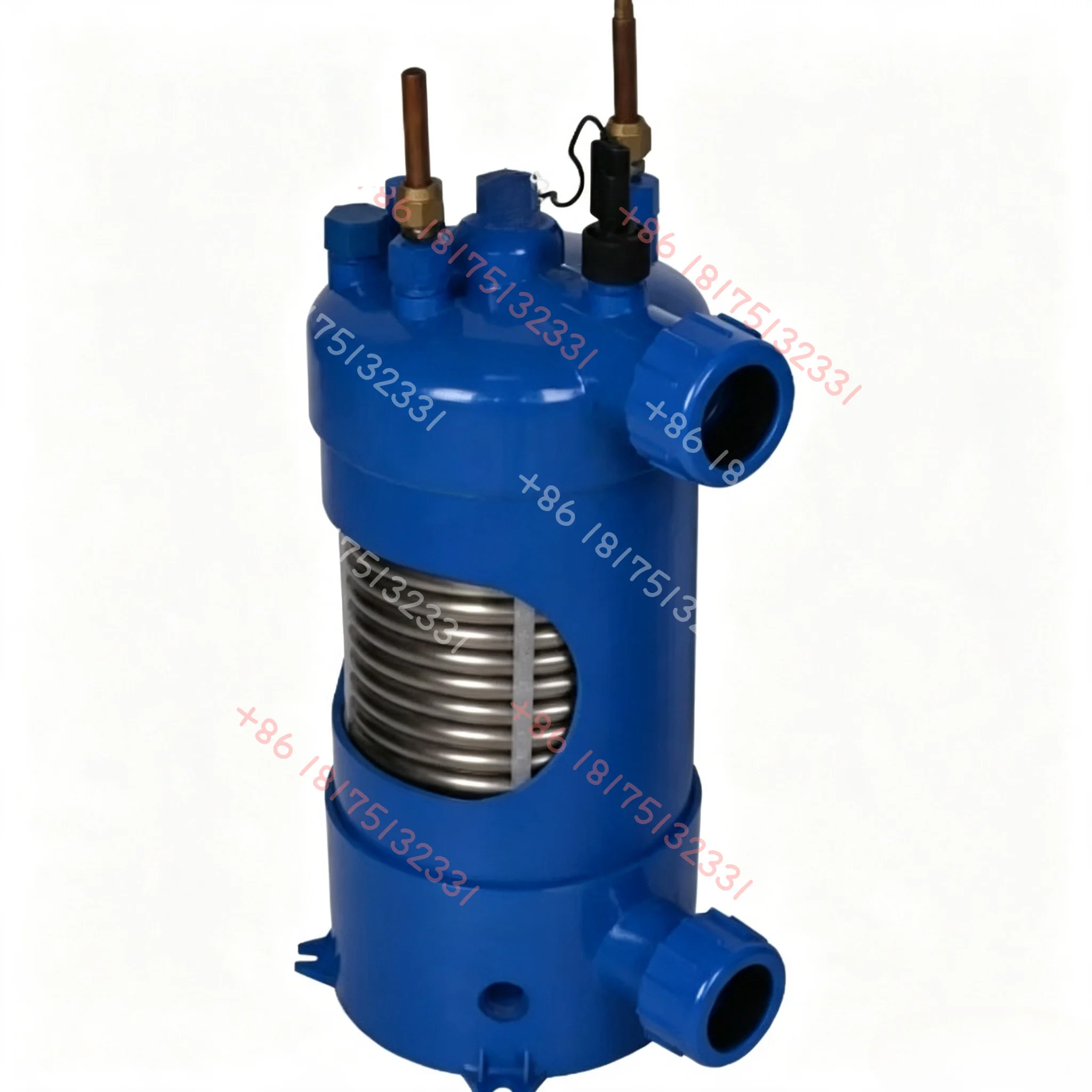 1HP 2HP 3HP Titanium Tube Heat Exchanger Anti-Corrosion Swimming Pool Heat Pump Shell Tube Condenser Accessory