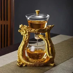 Fully Automatic Dragon and Phoenix Tea Set  Glass Lazy Person Kung Fu  Maker