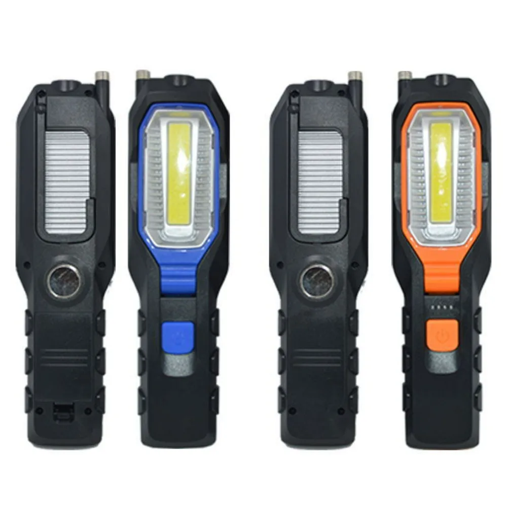 مصباح فحص السيارة القابل لإعادة الشحن عبر USB، مصباح LED فائق السطوع مع خطاف ومغناطيس، ضوء عمل للطوارئ مقاوم للصدمات